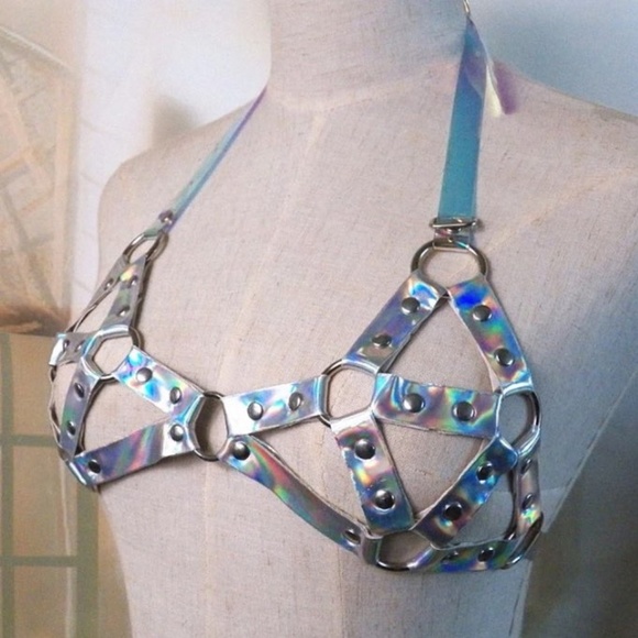 Space Case Holographic Body Harness Top - Picture 2 of 6